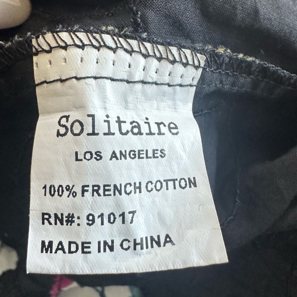 ❤️ Solitaire Los Angeles  Blouse with Floral Hem NWOT 100% French Cotton Large - Picture 10 of 10